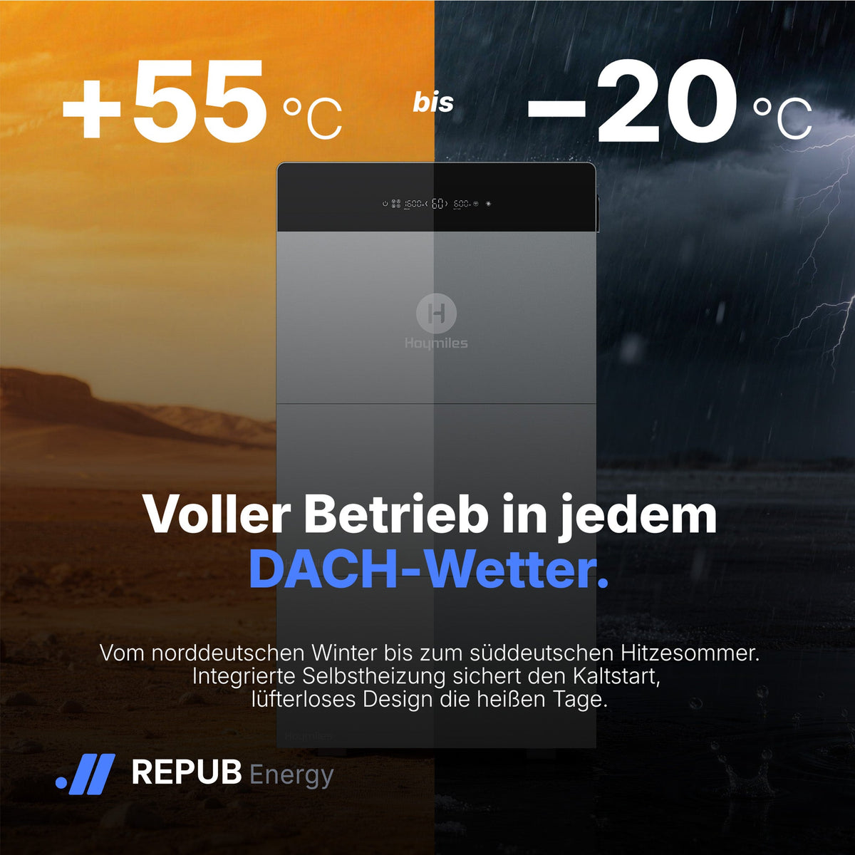 Hoymiles HiBattery 4020 X — großer Betriebstemperatur-Bereich