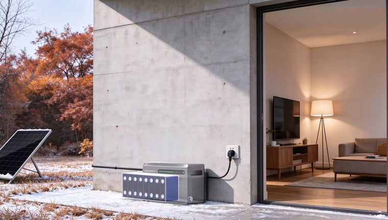 SigenMate 2700 Ultra Balkonspeicher an der Hauswand mit Solarmodul