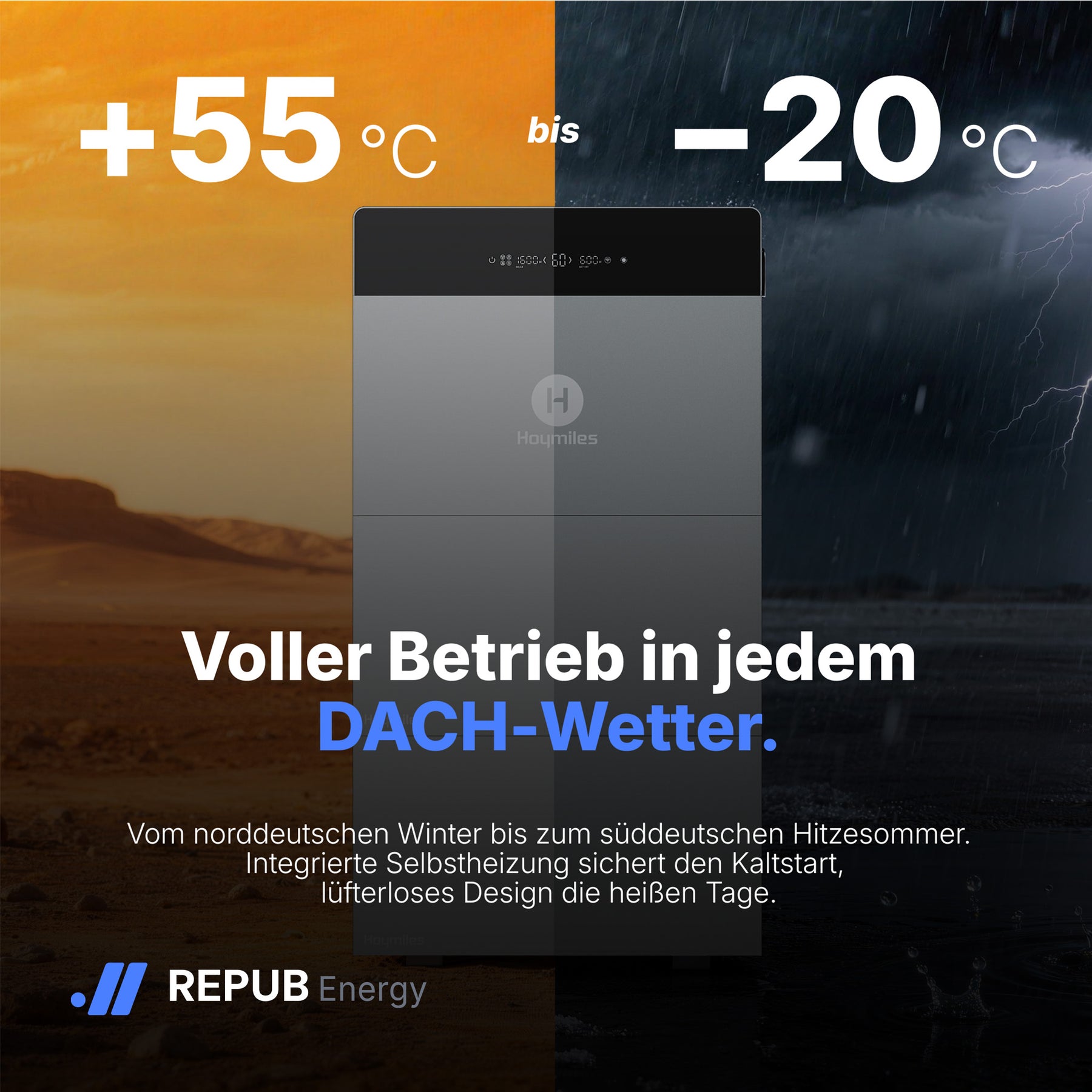 Hoymiles HiBattery 4020 X — großer Betriebstemperatur-Bereich
