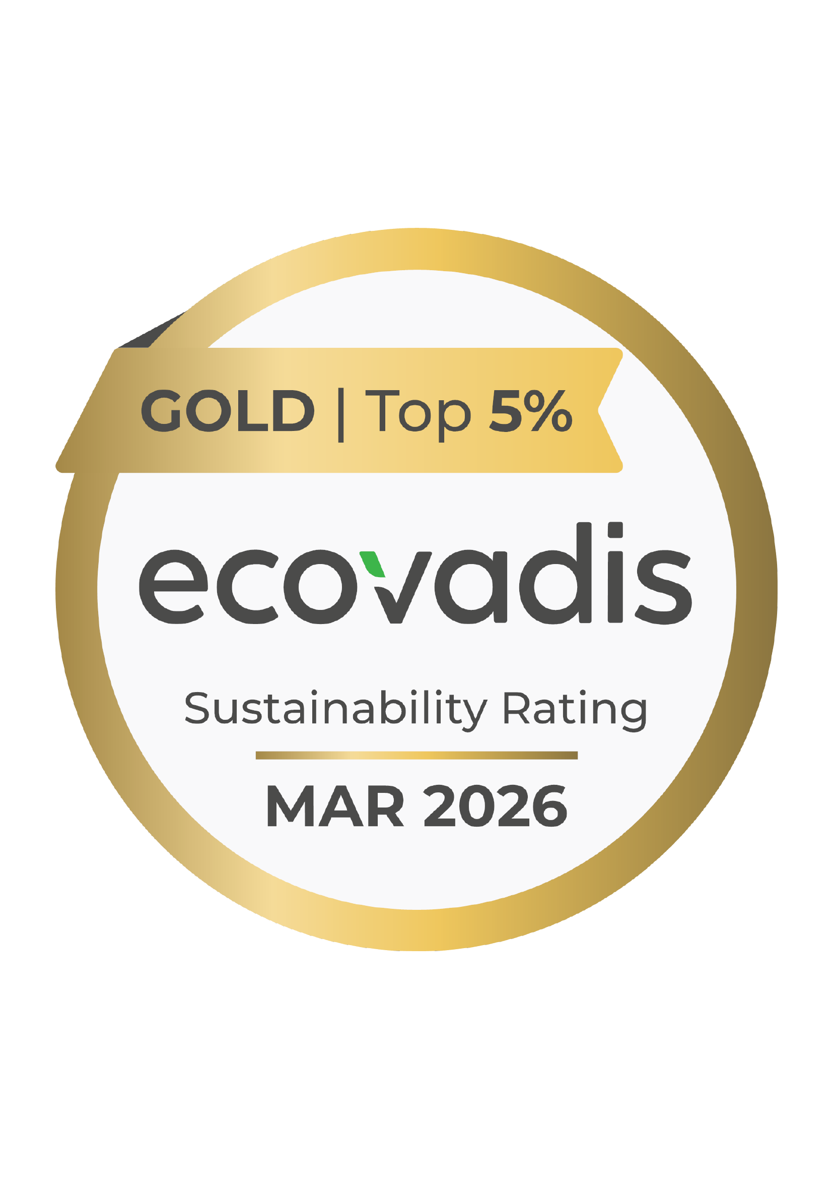 EcoVadis Gold — Top 5% Sustainability Rating
